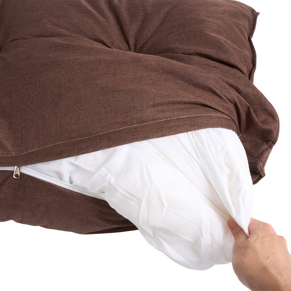 Living and Home Brown Washable Wedge Headboard Pillow with Side Pocket 50 x 180cm Image 6