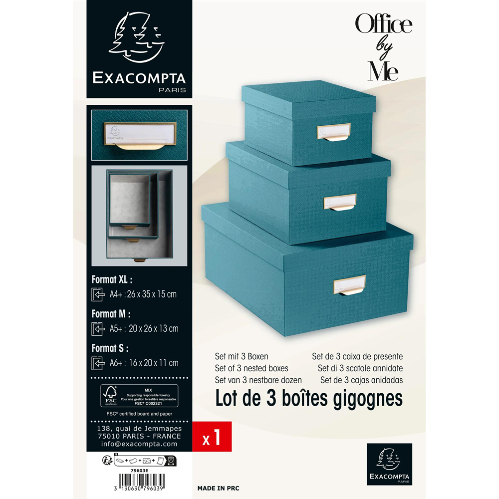 Exacompta OfficeByMe Duck Blue Storage Box Set of 3 Image 9