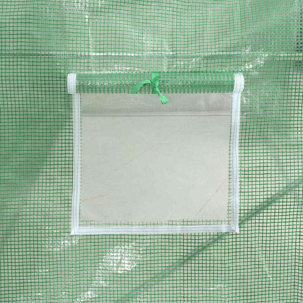 vidaXL Green Polyethylene Galvanised Steel Frame 19.6 x 13.1ft Greenhouse Image 7