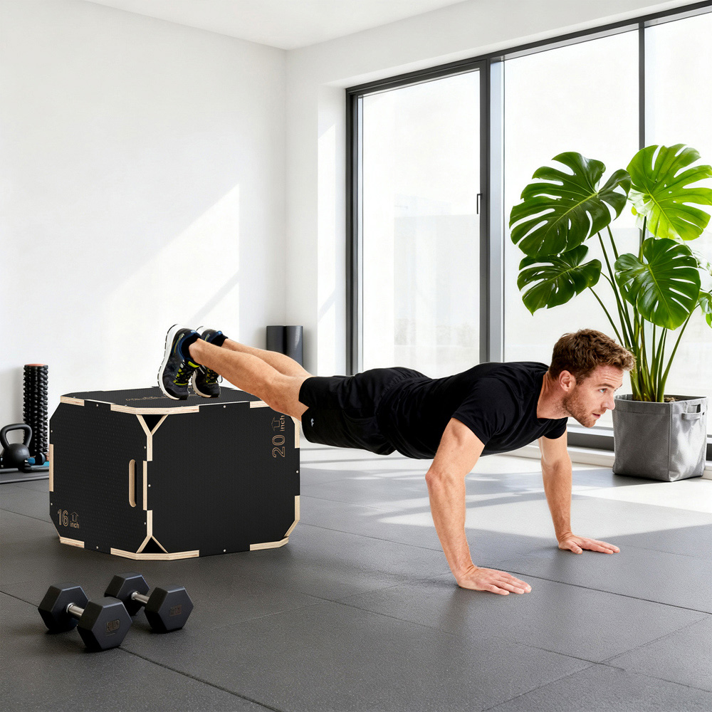 SPORTNOW Non-Slip Corner-free Wooden Plyo Box 41 x 51 x 48cm Image 3