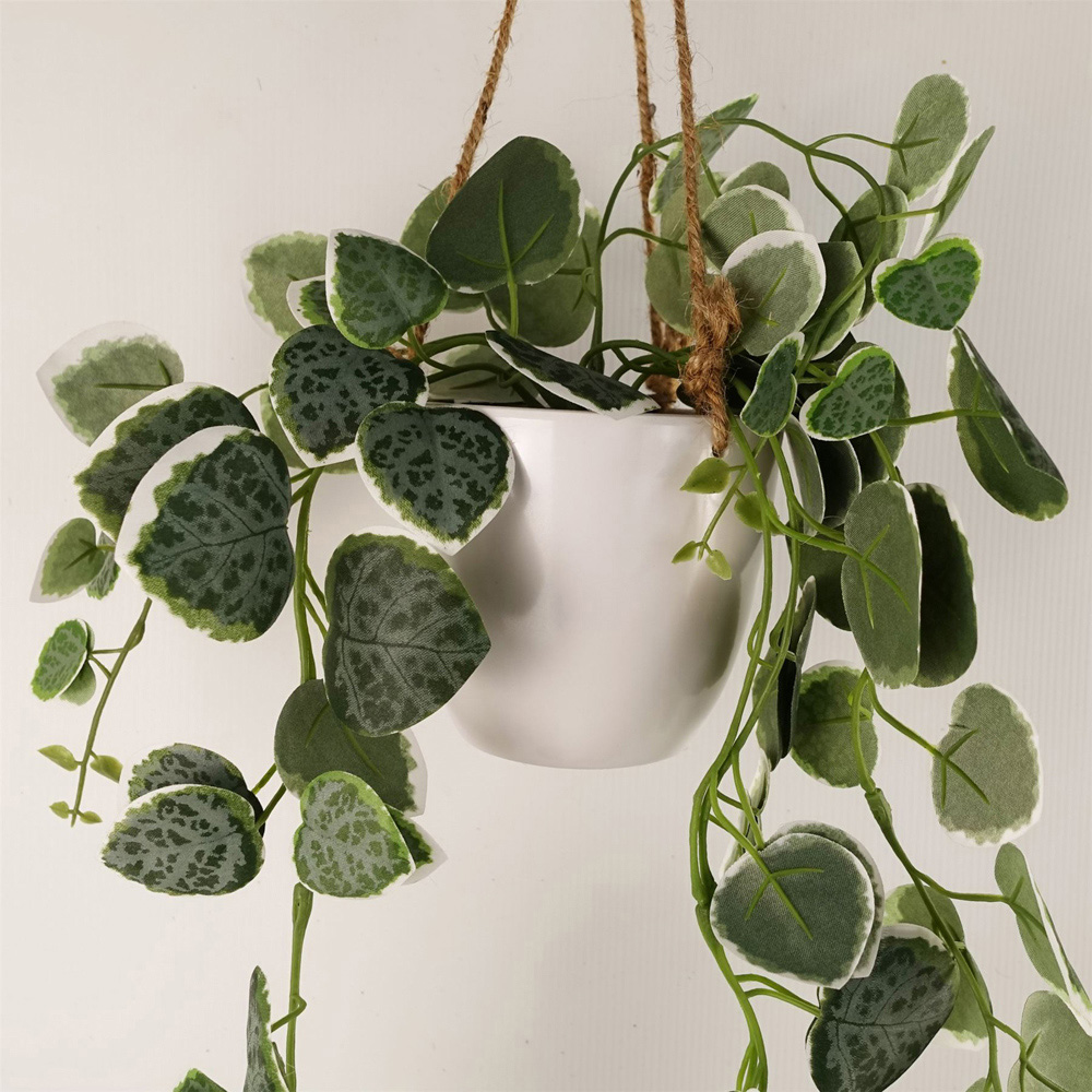Leaf Green Trailing String of Hearts Hanging Artificial Plant in Pot 3ft Image 3
