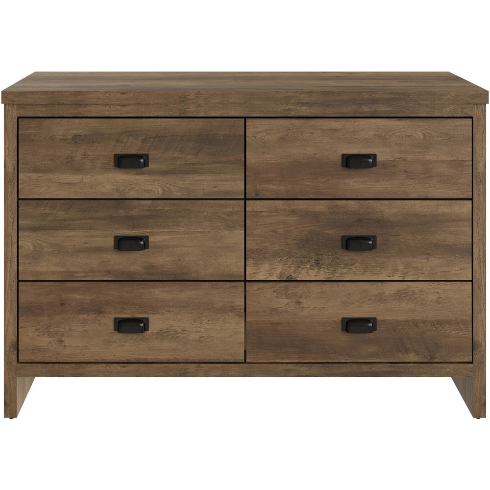 GFW Boston 6 Drawer Knotty Oak Chest of Drawers Image 3