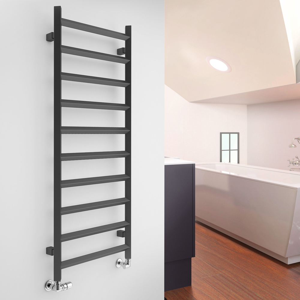 Terma Crystal 1364 BTU Modern Grey Electric Heated Towel Rail 1200 x 500mm Image 2