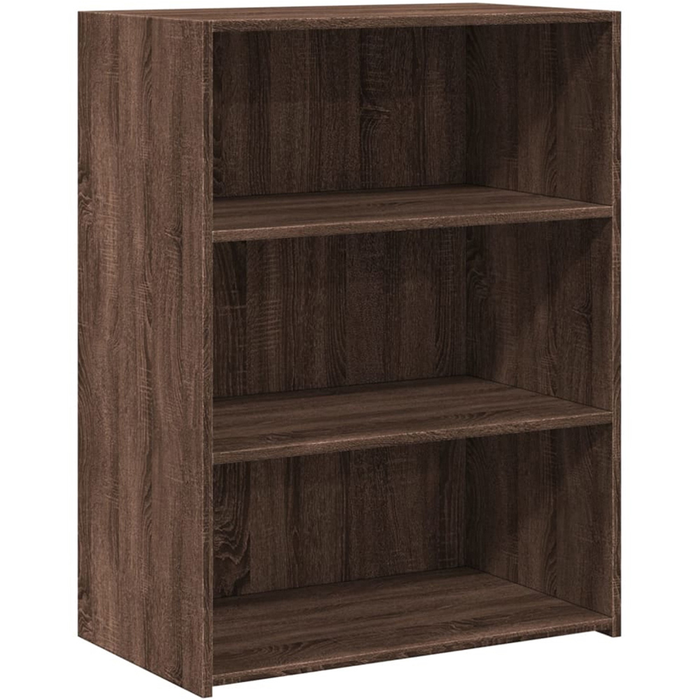 vidaXL 3 Shelf Brown Oak Wide Sideboard Image 2
