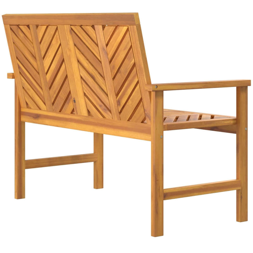 vidaXL 2 Seater Solid Wood Acacia Chevron Backrest Garden Bench Image 5