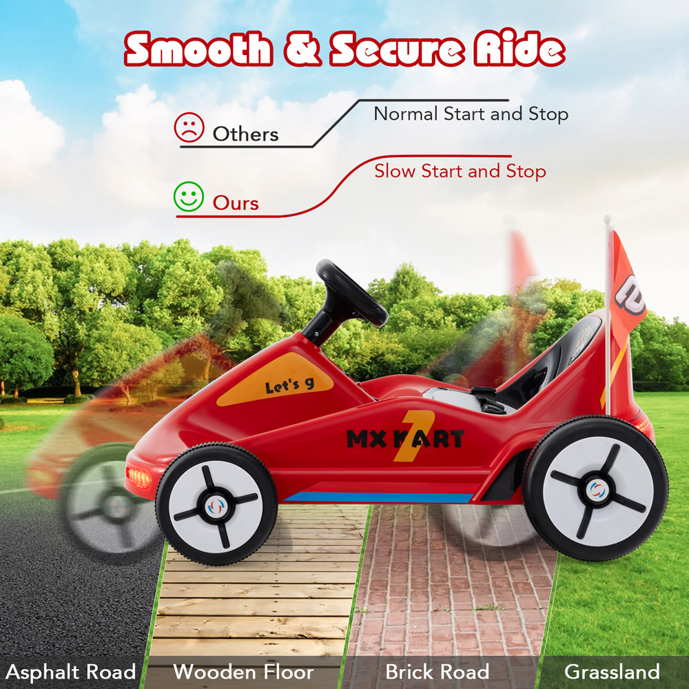 Costway Red Kids Electric Go Kart with Remote Image 7