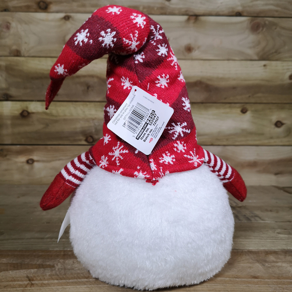 Samuel Alexander Red and White Snowflake Hat Sitting Gonk Christmas Decoration 55cm Image 5