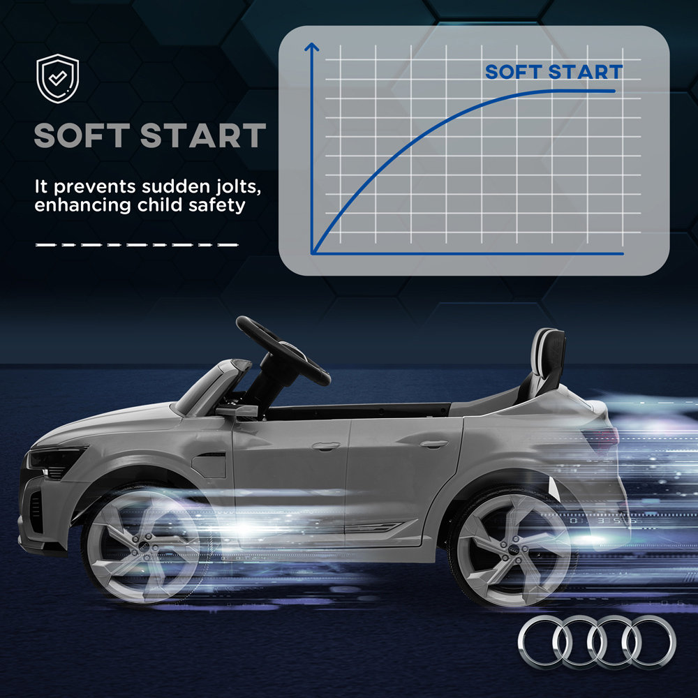 Tommy Toys Grey Audi Q8 E-tron Sportback Licensed Kids Electric Car with Remote Image 7