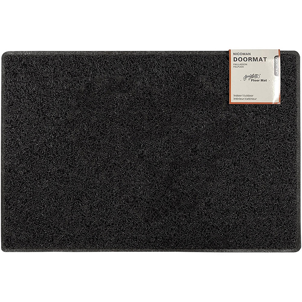 Oseasons Black Plain Doormat 75 x 44cm Image 1