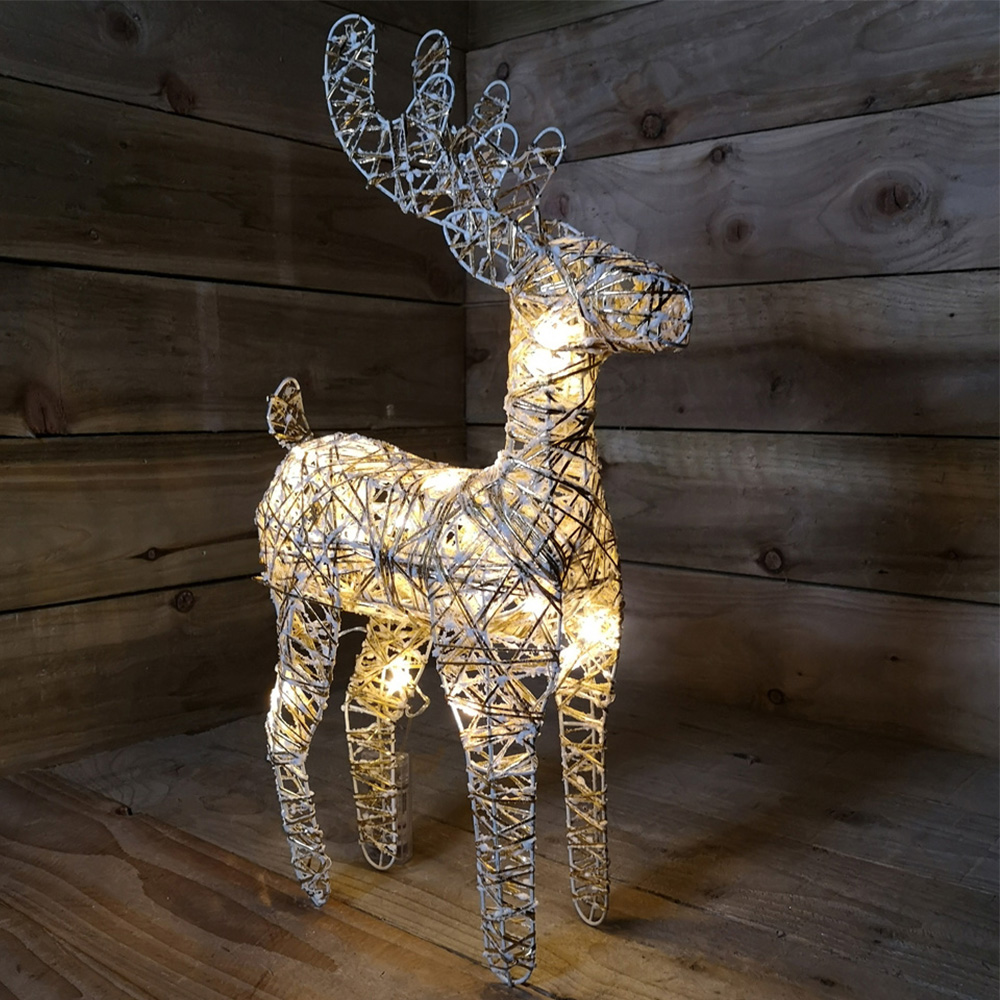 Samuel Alexander Gold Wicker Reindeer LED Christmas Decoration 50cm Image 1