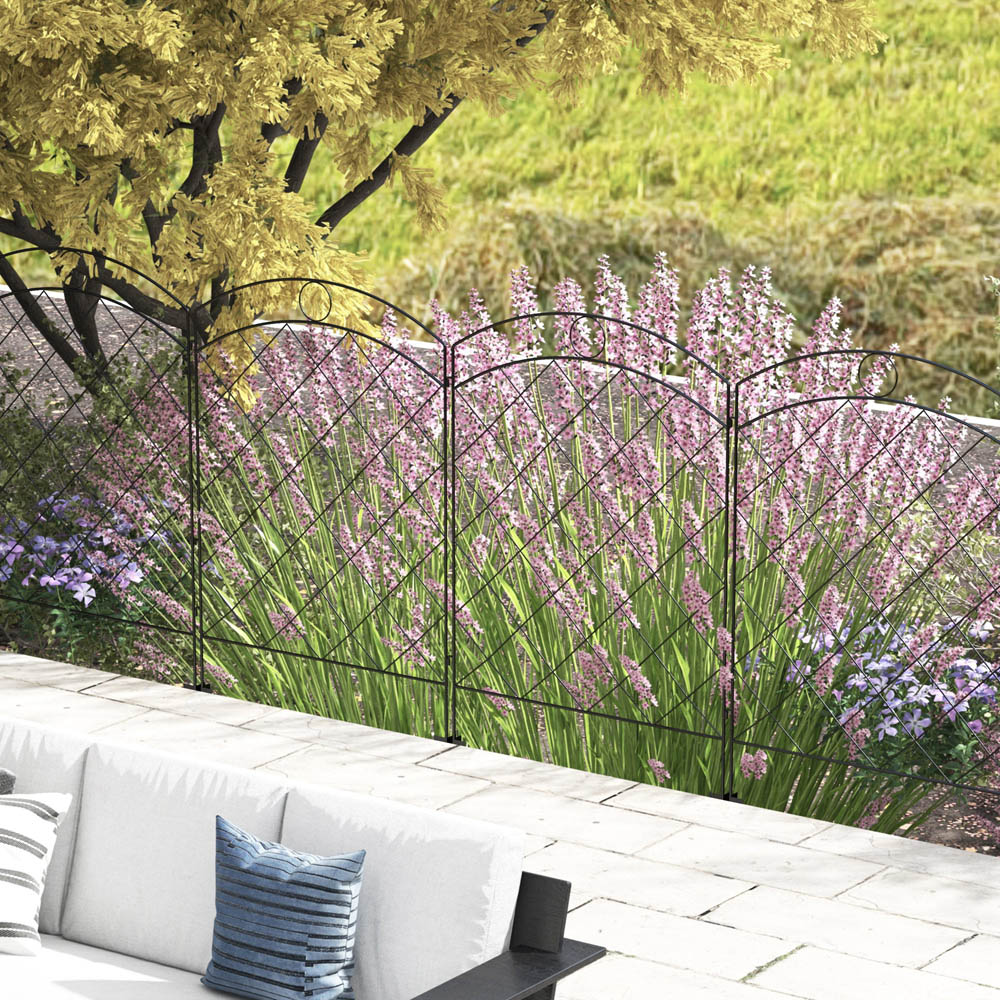 Outsunny Black Circle Fence Panels Set of 4 Image 2