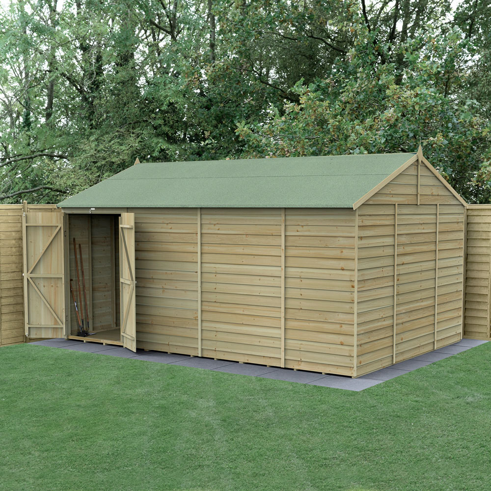 Forest Garden 4LIFE 15 x 10ft Double Door Reverse Apex Shed Image 2