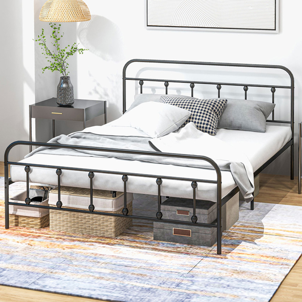 Portland Black Metal Double Bed Image 1