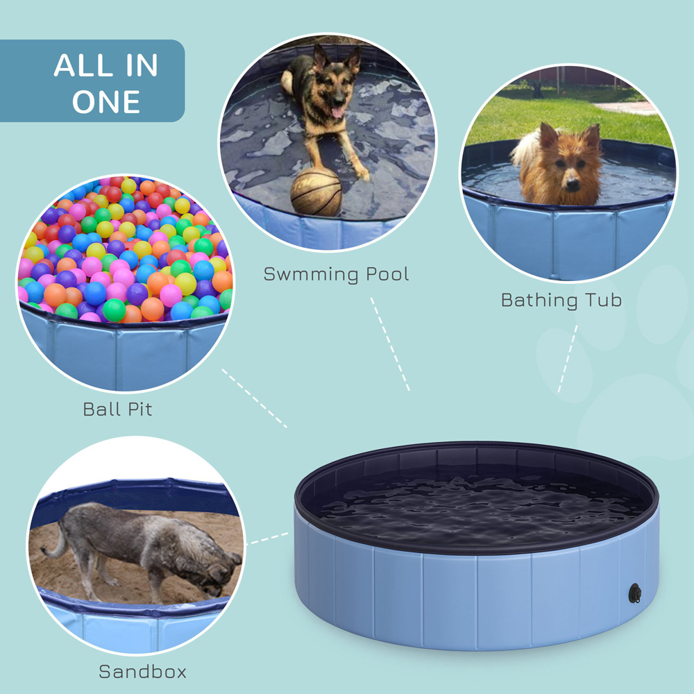 PawHut Blue Foldable Pet Paddling Pool Image 4