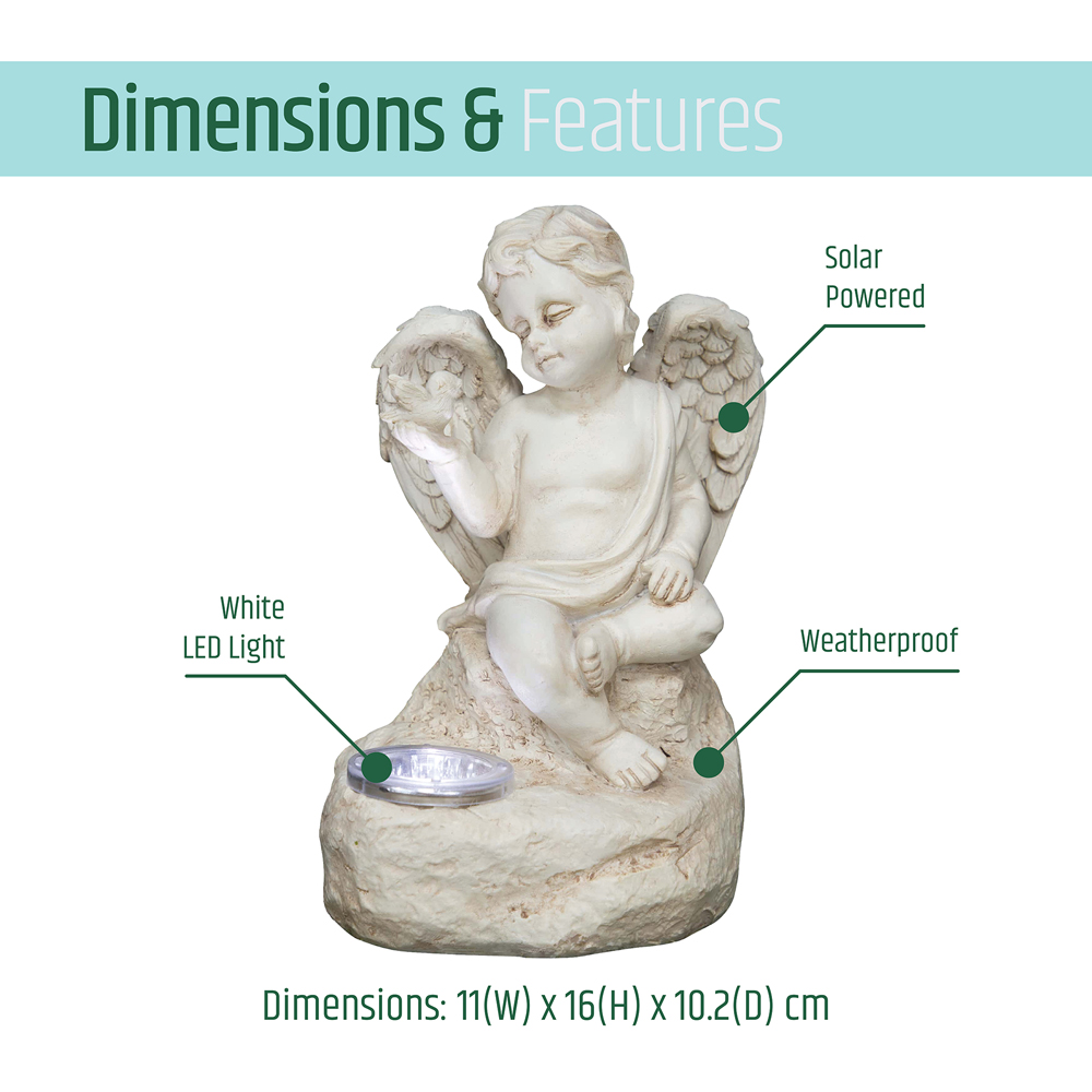 Gardenkraft LED Cupid Ornament Solar Light Image 8