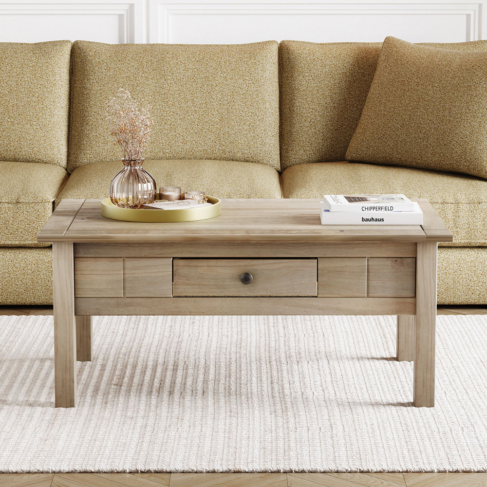 Vida Designs Panama Single Drawer Oak Coffee Table Image 3