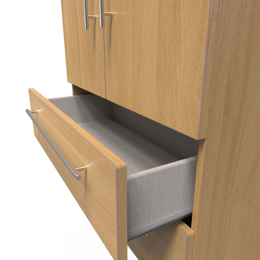 Crowndale Sherwood 2 Door 2 Drawer Oak Double Wardrobe Image 7