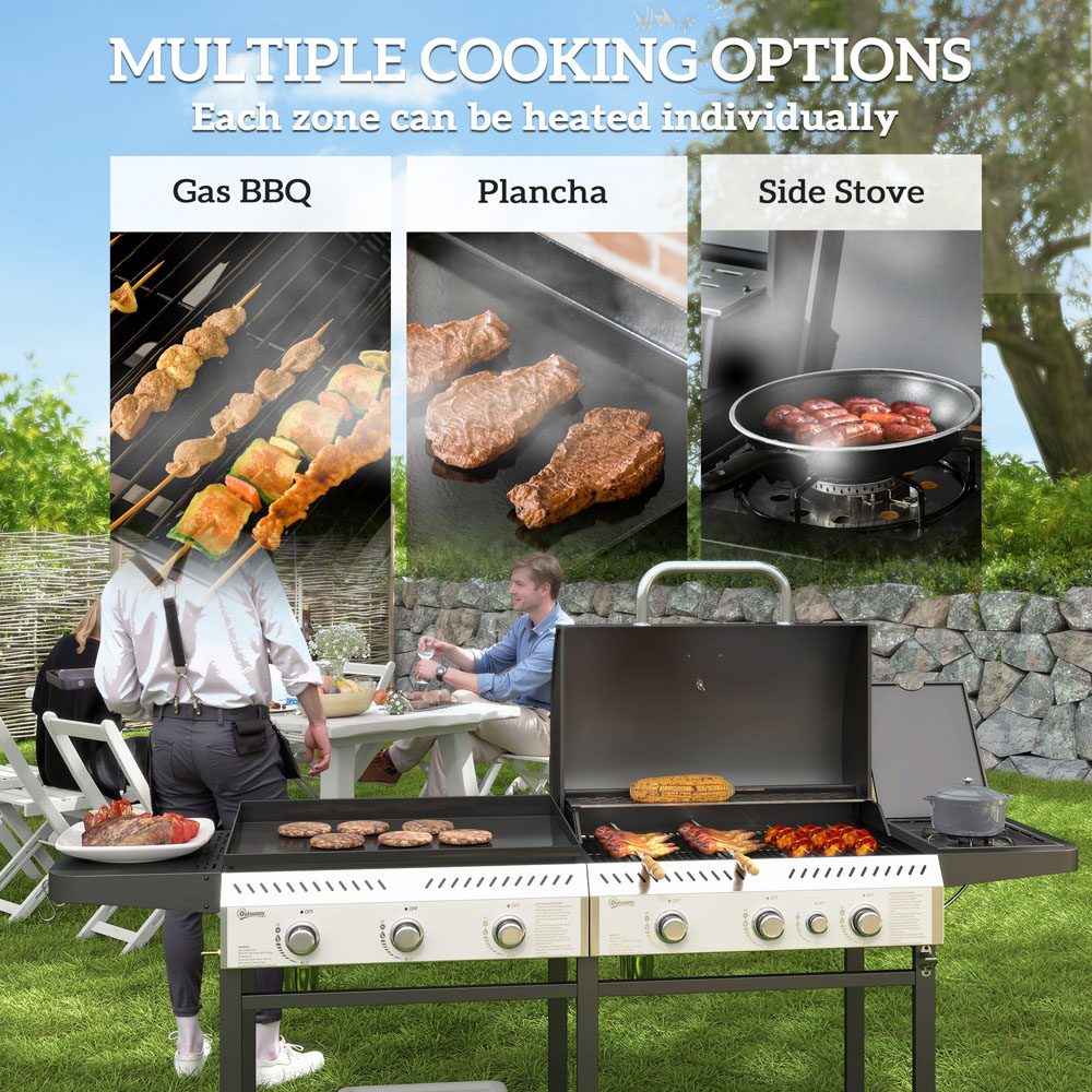 Outsunny 6+1 Burner Gas Grill and Plancha Image 5