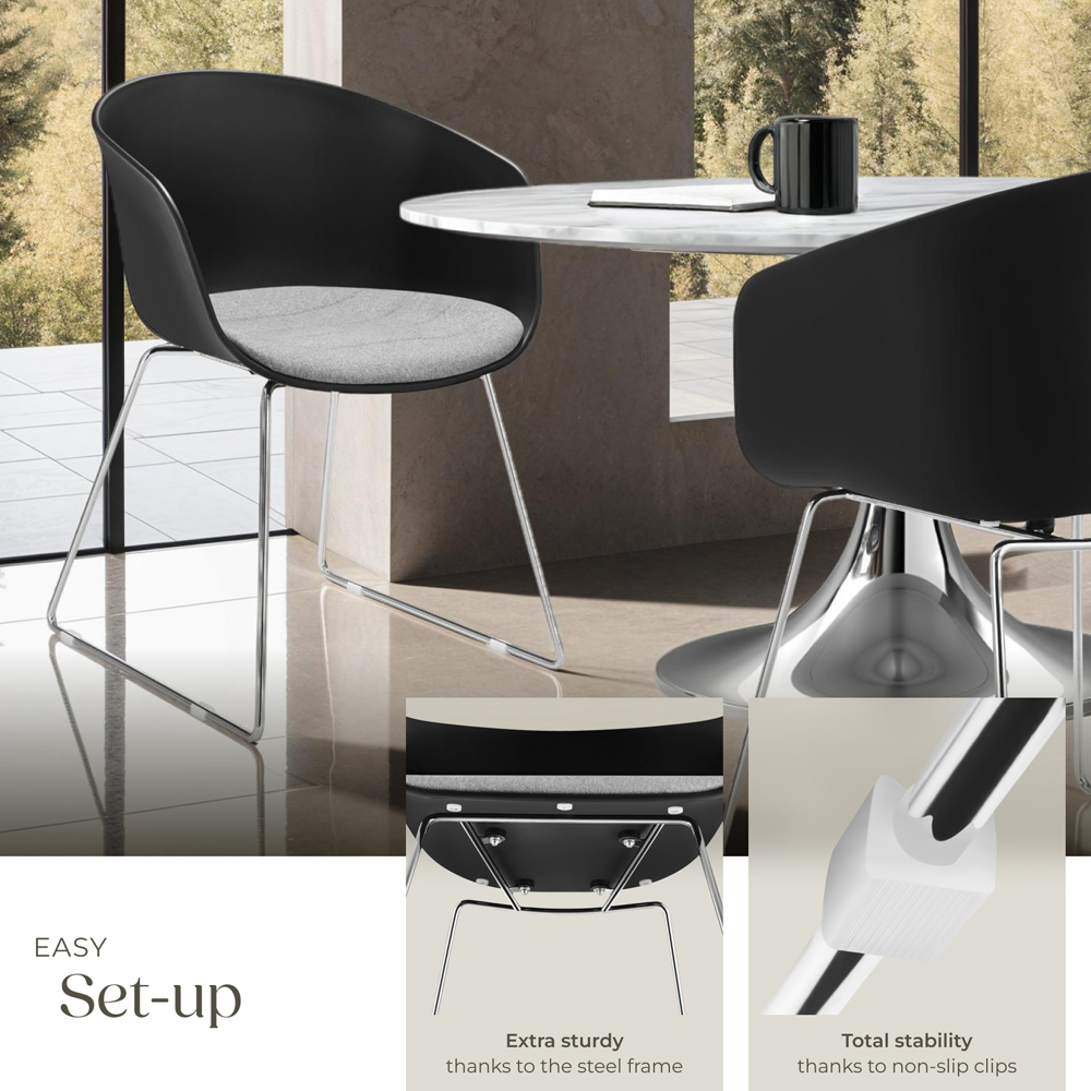 tectake Logart Set of 4 Padded Dining Chair Image 4