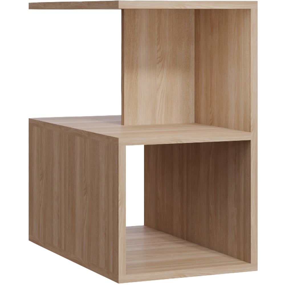 Decorotika Lermon 2 Shelf Oak Side Table Image 2