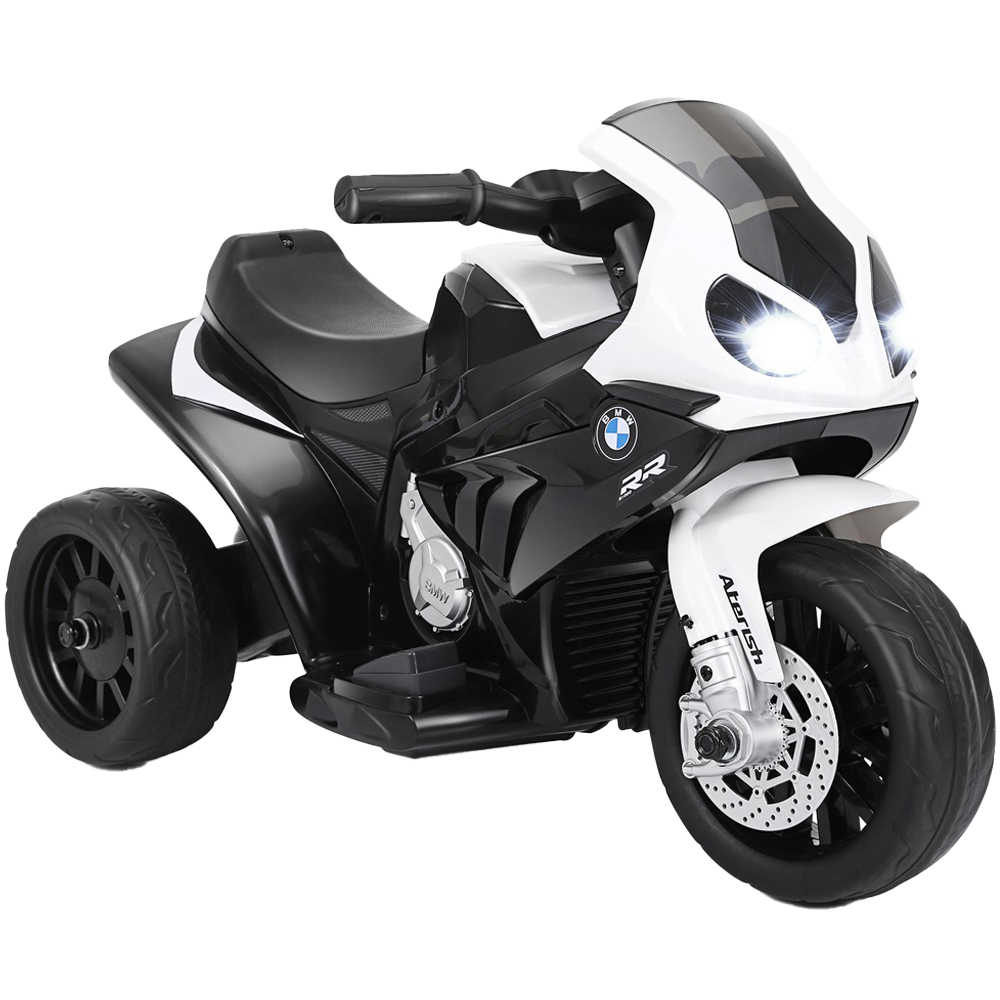 Costway Kids Black Ride On Motorcycle with Training Wheels and Headlight 6V Image 1