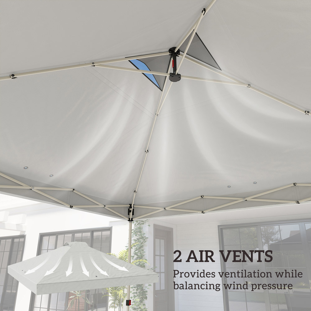 Outsunny 3 x 3m White Waterproof Gazebo Roof Replacement Cover Image 4