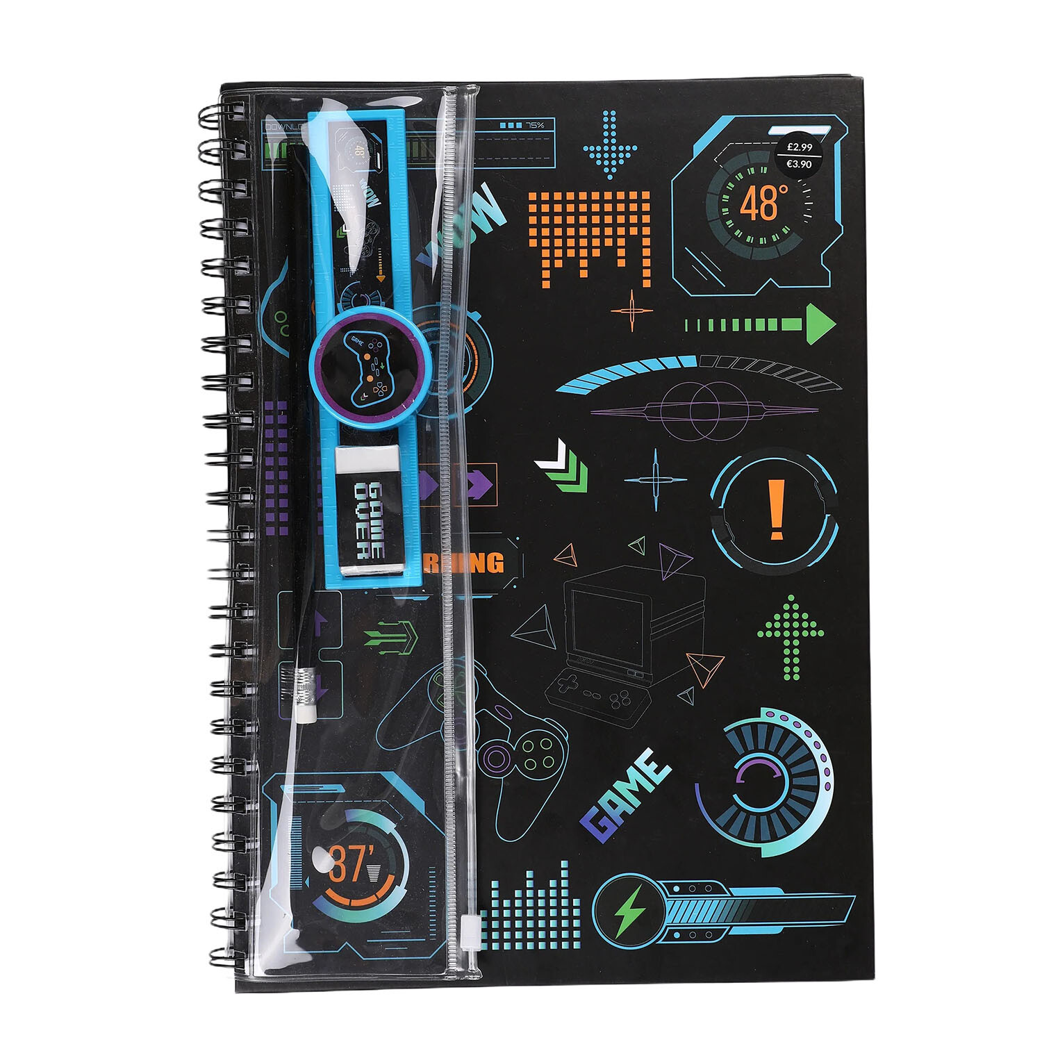 Game Time A4 Notebook Stationery Set - Black Image