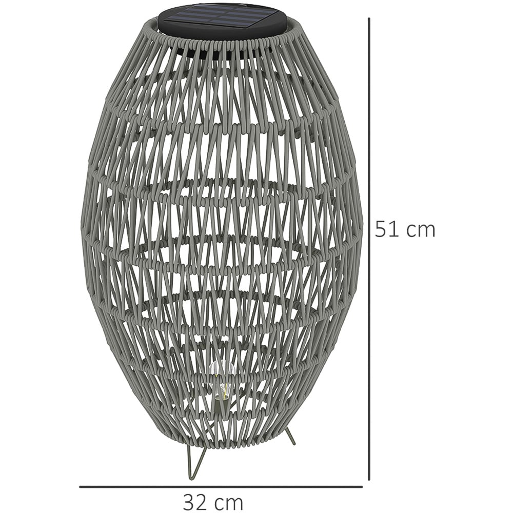 Outsunny Grey Rattan Solar Lamp Image 9
