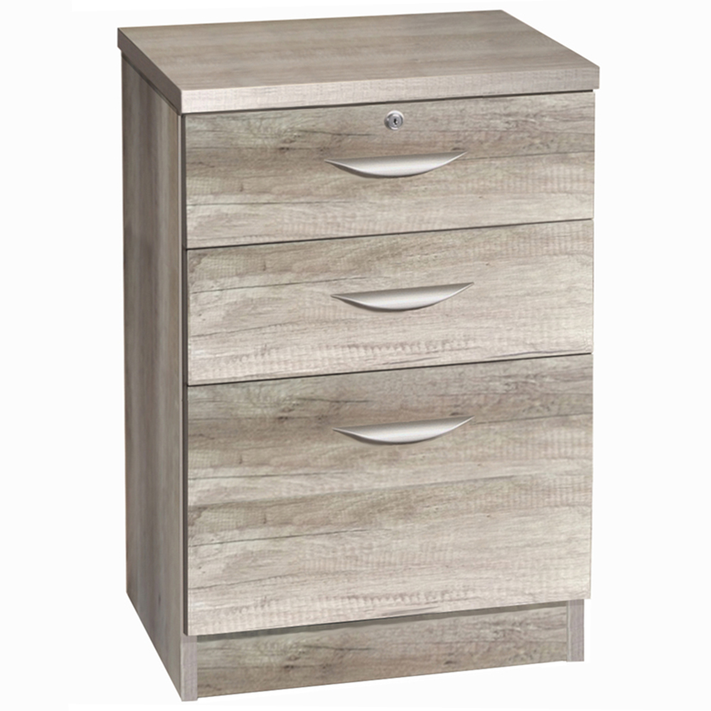 R White Cabinets 3 Drawer Grey Storage Unit Image 2