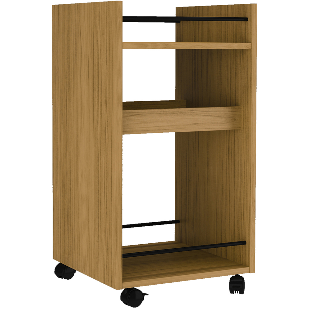 Seconique Naples 3 Shelf Oak Effect Serving Cart Image 1