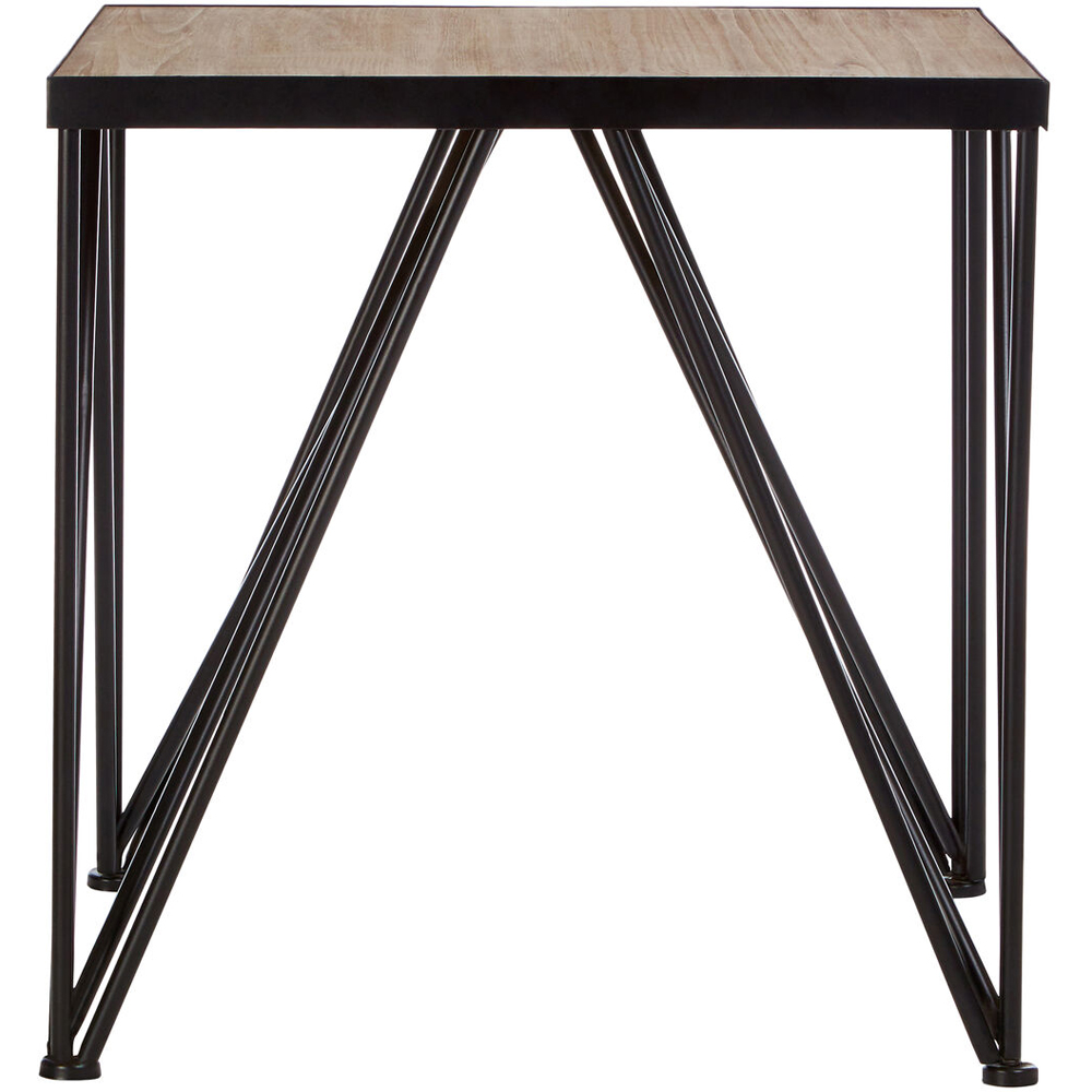Premier Housewares New Foundry Wood and Metal Square Industrial-Style Side Table Image 3