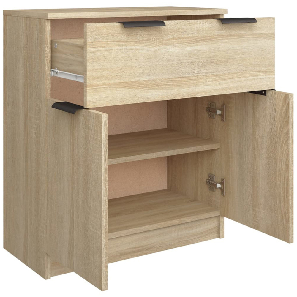 vidaXL 2 Door Single Drawer Sonoma Oak Sideboard Image 7