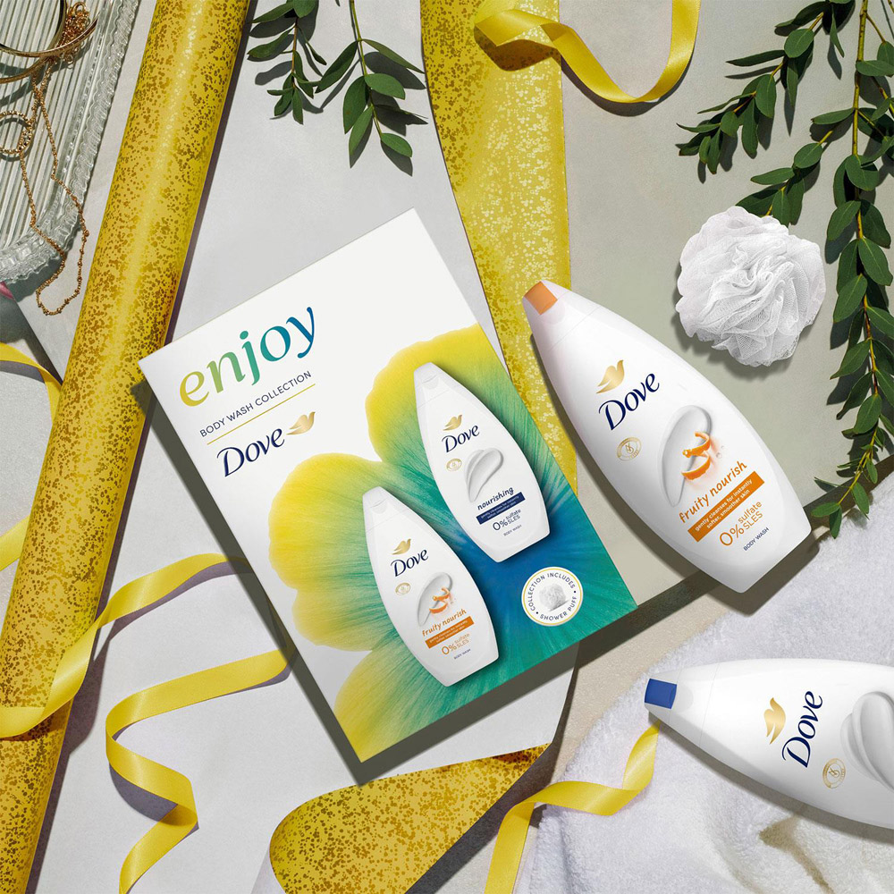 Dove Enjoy Body Wash and Lotion Skincare Duo Gift Set 3 Pack Image 2
