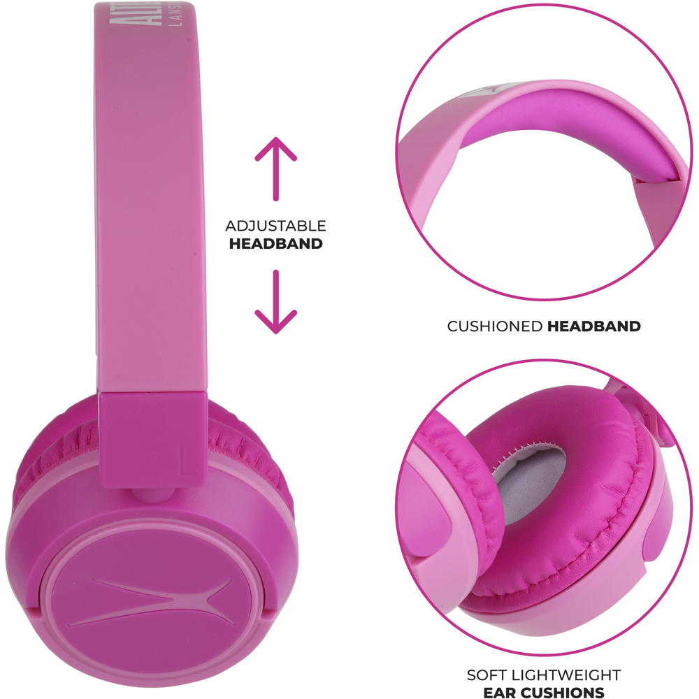 AVF Altec Lansing 2 in 1 Kids Princess Pink Wireless Headphones Image 8