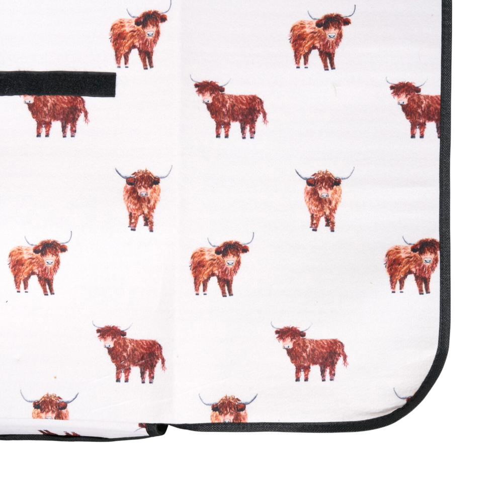 Highland Cow Picnic Blanket Cream Image 4