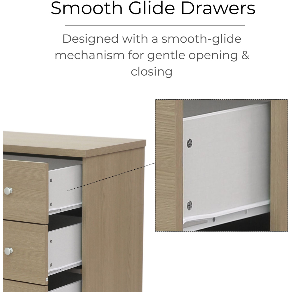 Core Products Freya 4 Drawer Smoked Oak Foil Finish Chest of Drawers Image 8