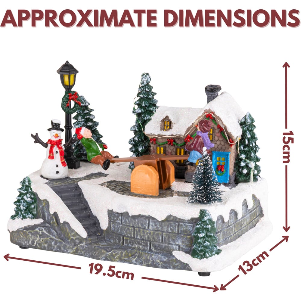 Marco Paul Multicolour LED See Saw Musical Village Scene Christmas Decoration Image 8