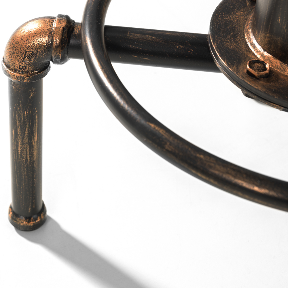 Julian Bowen Rockport Brushed Copper Effect Pipework Bar Stool Image 8
