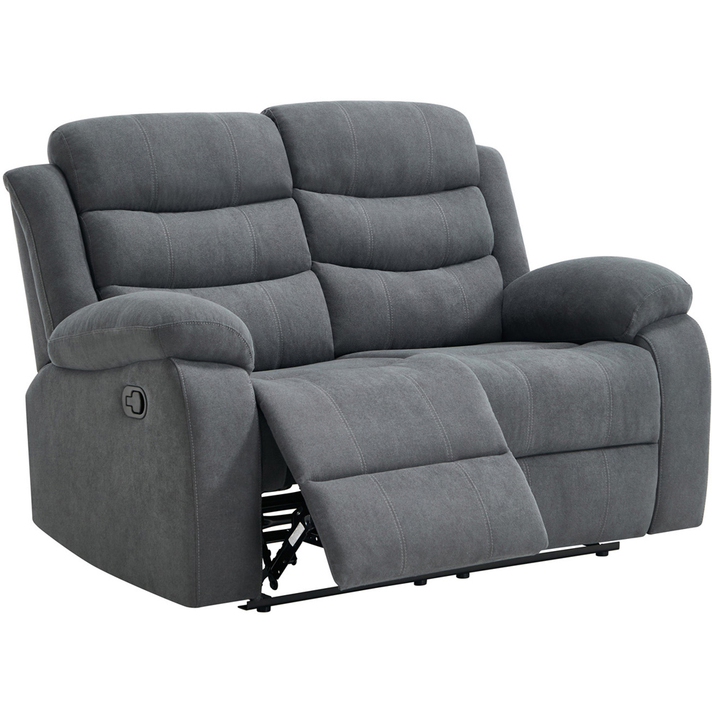 Furniture Online Boston 2 Seater Grey Manual Recliner Sofa Image 4