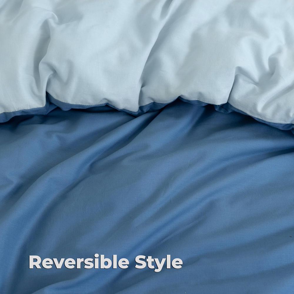 MHG Living Single Blue Reversible Duvet Set Image 4
