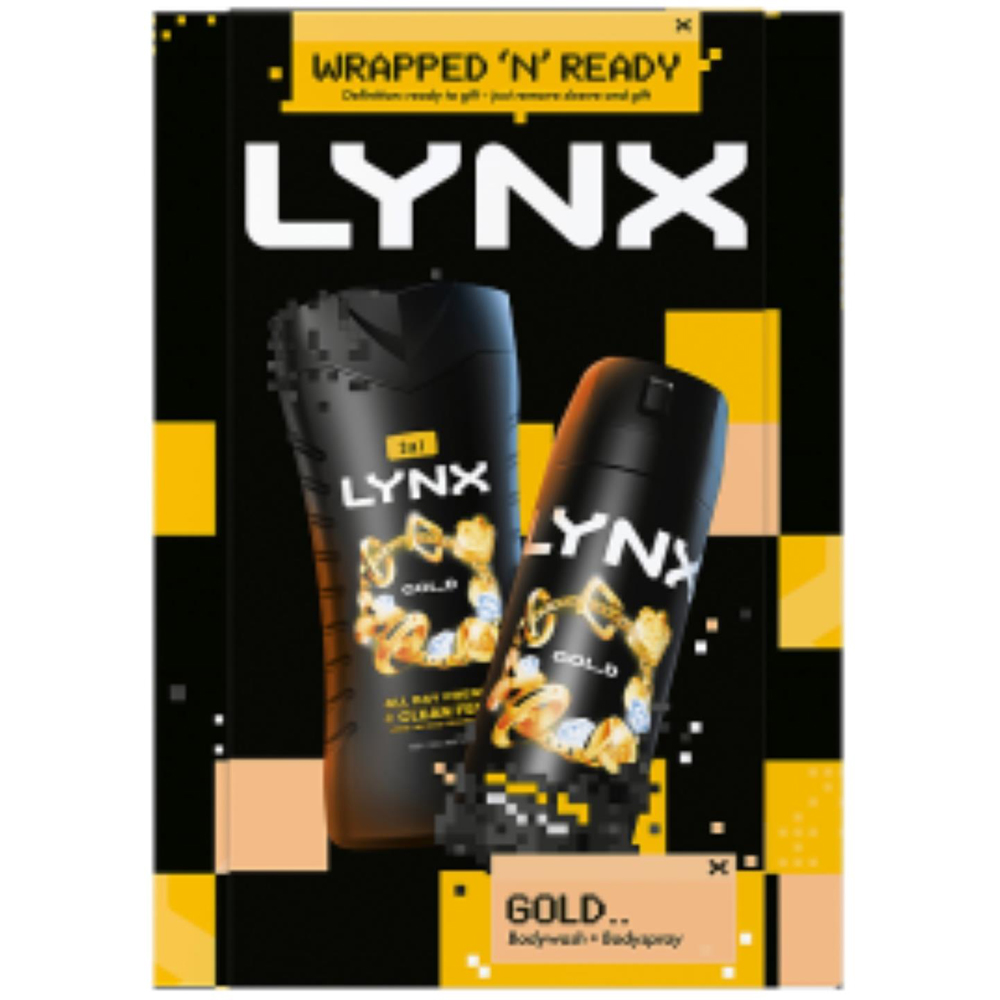 Lynx Gold Men's Body Wash and Body Spray Gift Set 2 Piece 2 Pack Image 7