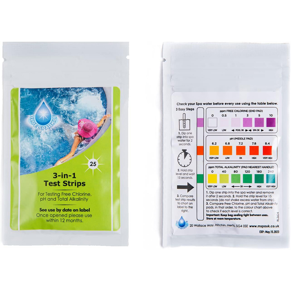 Shatchi Blue Sparkle 3 in 1 Dip Test Strips 100 Pack Image 3