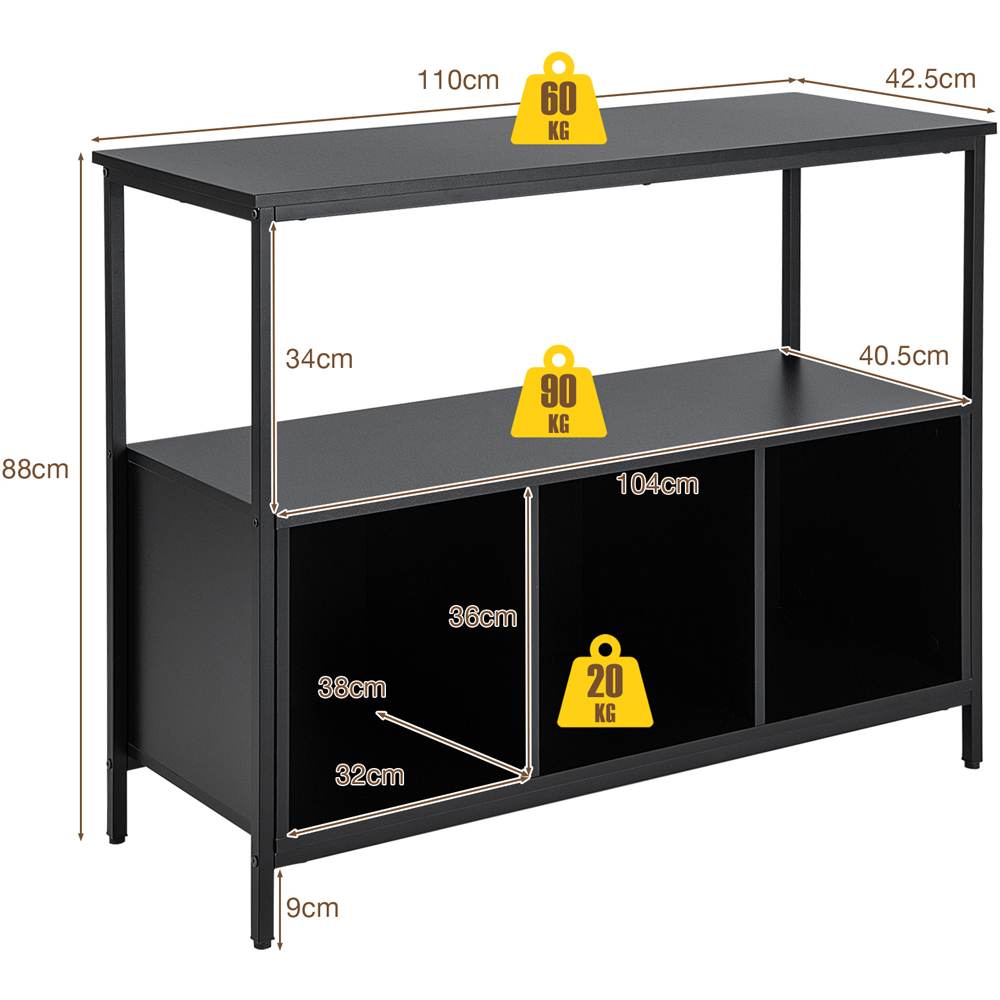 Costway 4 Shelf Black Sideboard Image 9