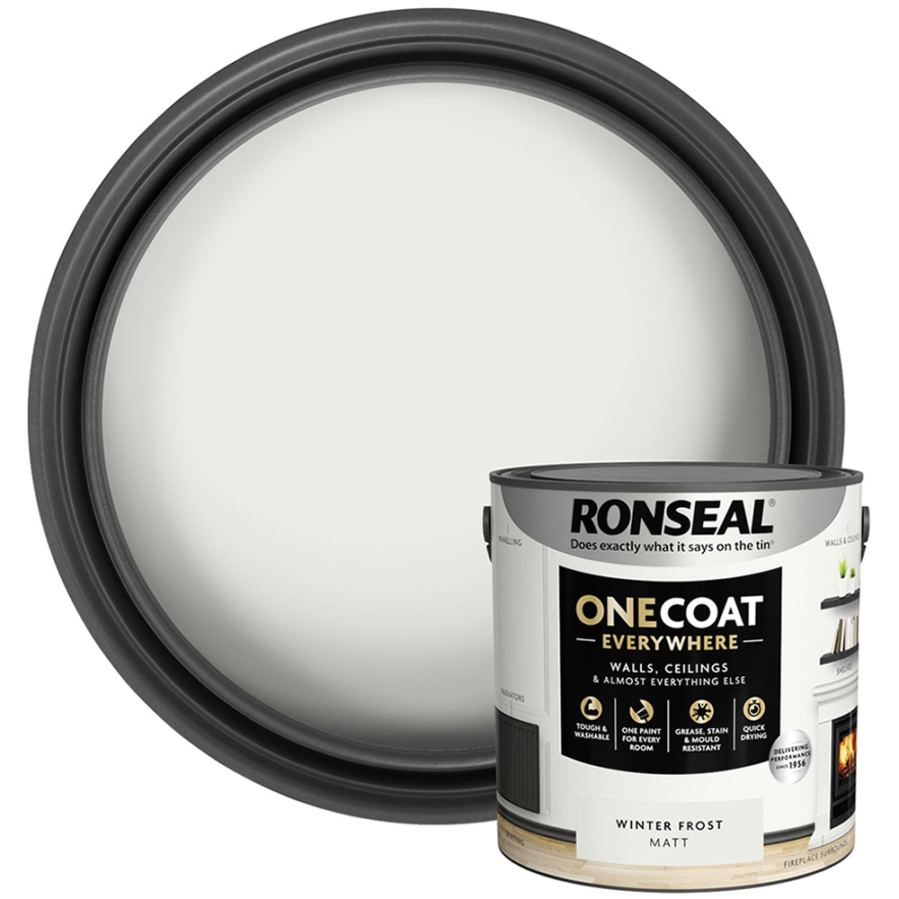 Ronseal One Coat Everywhere Winter Frost Matt Interior Paint 2.5L Image 1