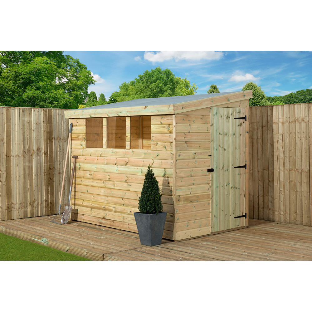 Empire Sheds 3000 8 x 7ft Tongue and Groove Wooden Pent Garden Shed Image 3