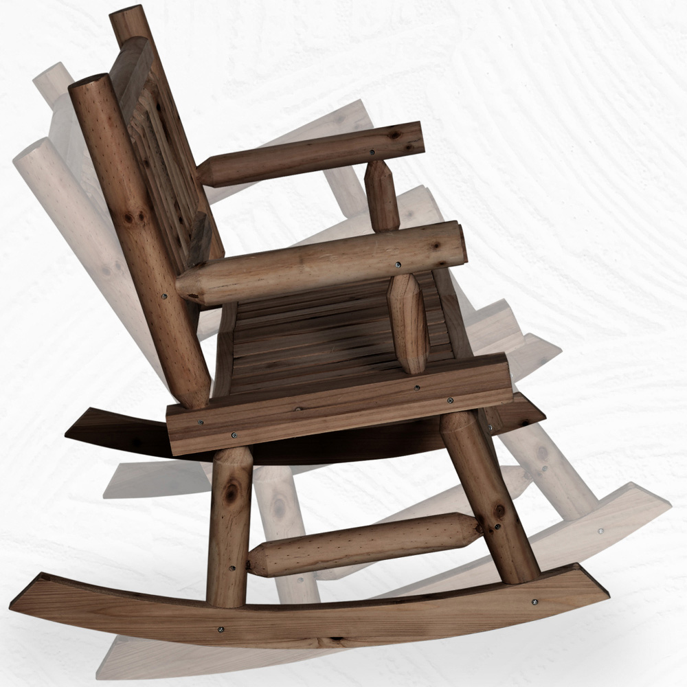 Outsunny Brown Rocking Chair Image 6