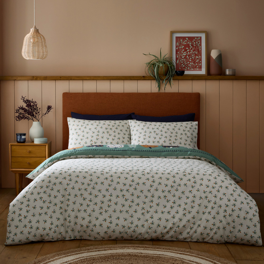 Pumpkin Patch Duvet Set Green Double Image 2