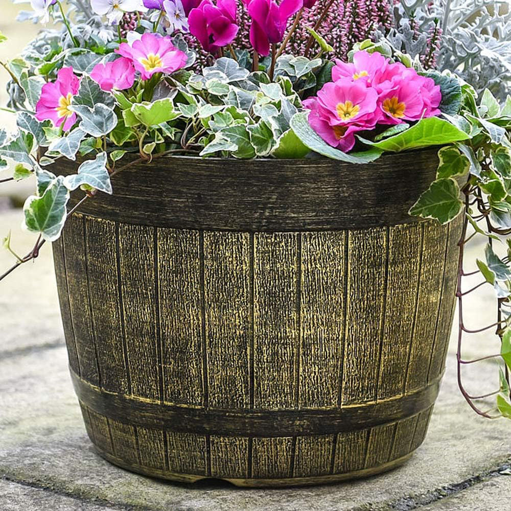 Garden Gear Whiskey Barrel Planter 30cm 2 Pack Image 2