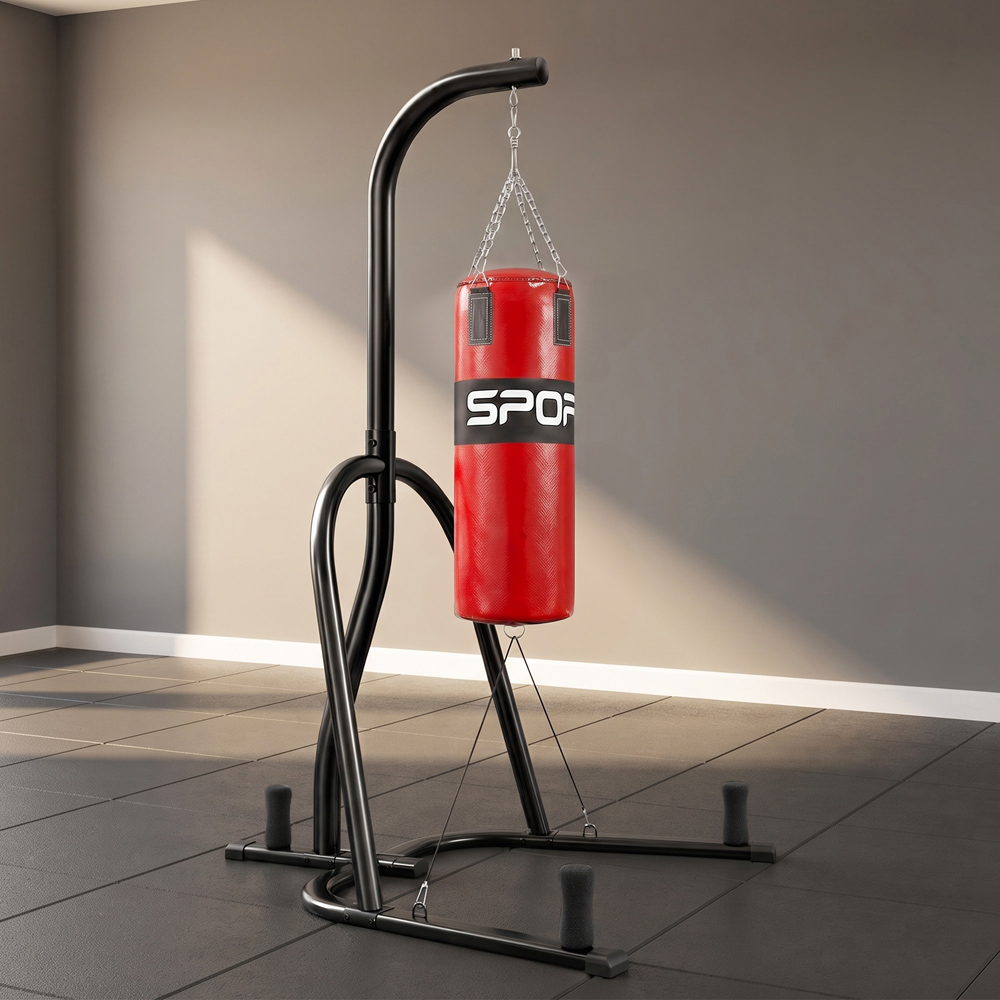 SPORTNOW Red Freestanding Punching Bag with Stand and Heavy Bag Image 2
