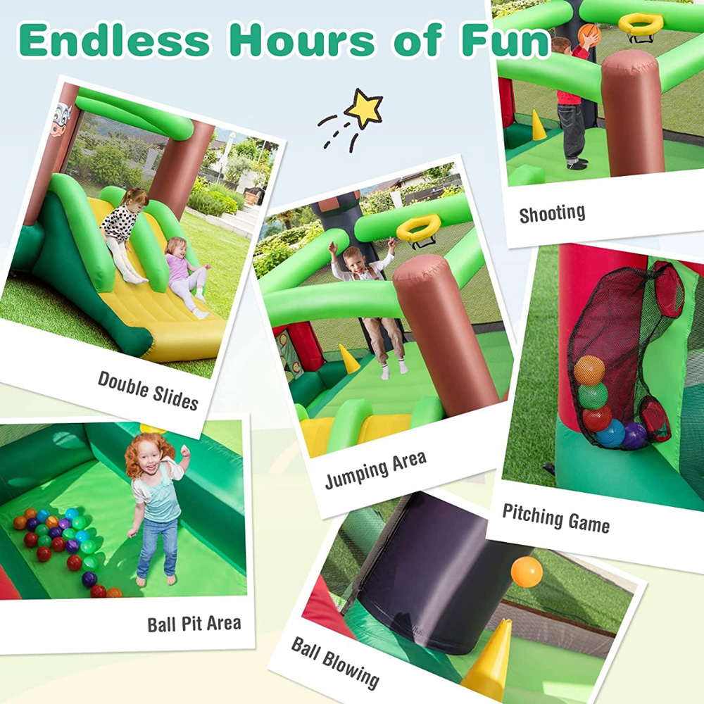 Costway Inflatable Trampoline Bounce House with Carrying Bag Image 5